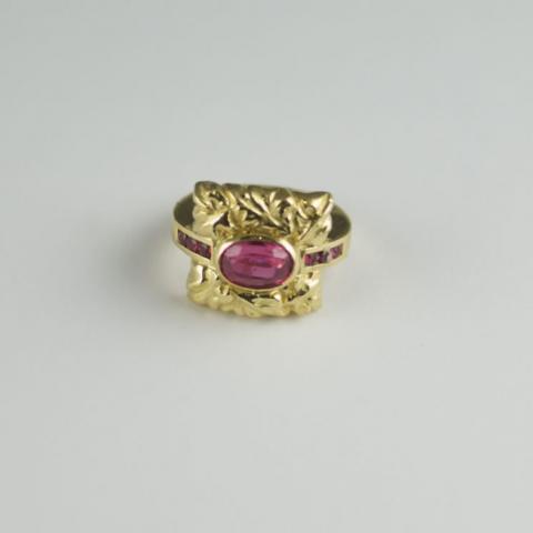 Pink and red Spinels 22ct gold